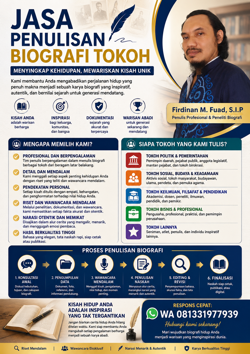 Jasa Penulisan Biografi Tokoh - Mitragama